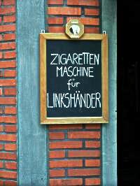 Zigarettenmaschine f&uuml;r Linksh&auml;nder